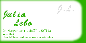 julia lebo business card