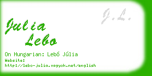 julia lebo business card